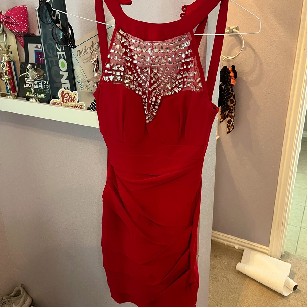 Red w silver detailing dress